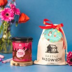 Owoce lub orzechy w miodzie 400 g dla Nauczyciela na koniec roku w lnianym worku z biletem i wstążką  