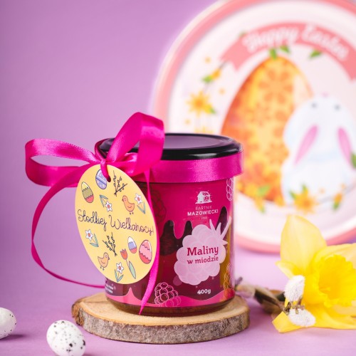 Owoce w miodzie 400 g  z biletem i wstążką na Wielkanoc