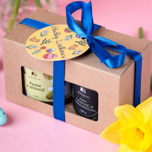 Zestaw prezentowy na Wielkanoc - pasta z pistacji i pasta z pistacji z białą czekoladą 2 x 200 g 