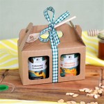 Zestaw dwóch past orzechowych 300 g na prezent (produkty do wyboru) w tekturowym pudełku